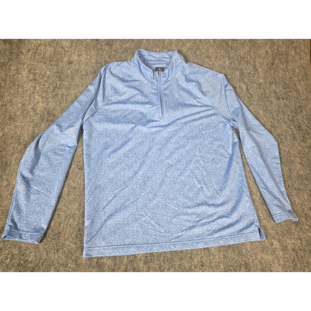 Donald Ross Sport Men XL Golf Pullover 1/4 Zip Blue Floral Timarron Country Club
